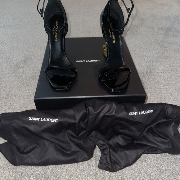 SAINT LAURENT Opyum embellished patent-leather sandals - Picture 5 of 6